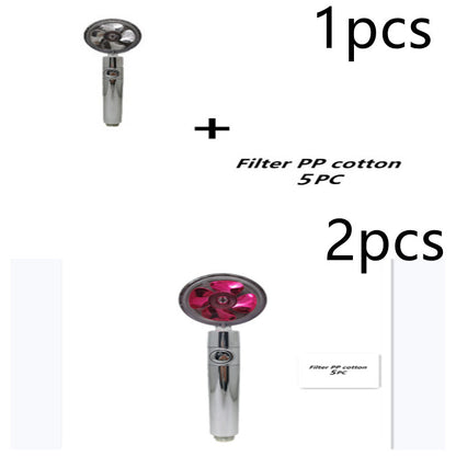 Propeller Driven Shower Head With Stop Button And Cotton Filter Turbocharged High Pressure Handheld Shower Nozzle e1aef6d7 fc