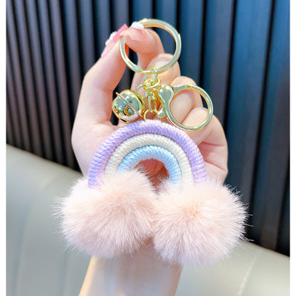 Woven Rainbow A Little Cloud Fur Ball Car Key Ring e1b06c69 7dfd 4f54 a534 140c4f2d2e5e