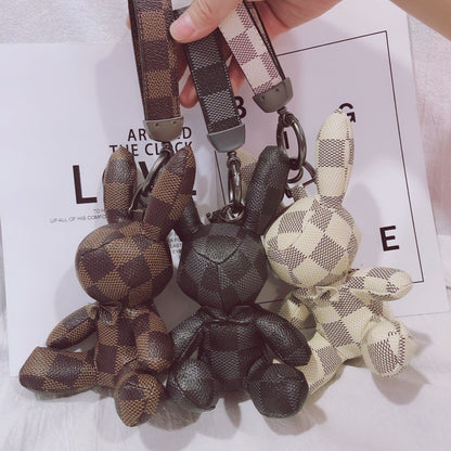 Creative Fashion Leather Bunny Car Keychain Pendant e20c5702 b1e0 4645 88b5 475e8807b9fb