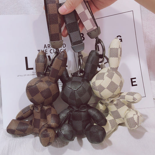 Creative Fashion Leather Bunny Car Keychain Pendant e20c5702 b1e0 4645 88b5 475e8807b9fb
