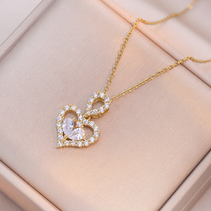 Exquisite Luxury Rhinestone Crystal Heart Pendants Necklaces For Women Party Jewelry Gifts Fashion Jewelry e2494e26 e5d6 4bd0