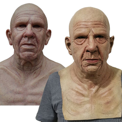 Old White Mask Bald Old Latex Headgear Halloween Cosplay Funny Props e2508001 d600 4beb b62a bb6fceab7a4e