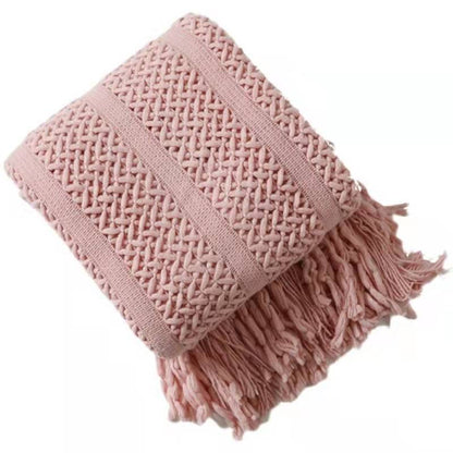 Sofa Blanket Bed Runner Solid Color Office Blanket Knitted Small Blanket Decoration B & B Bed Blanket e2597f25 e458 4836 8fc1