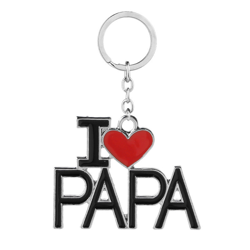 Creative Letters I LOVE YOU MOM DAD Keychain Pendant e25de6f2 6770 4f83 8e7d 89719e91399d