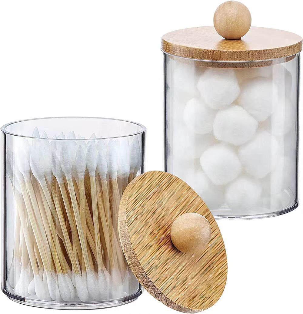 Cotton Swab Storage Box Acrylic Portable Round Container e25e2e66 ffcd 4f99 8168 0b4644a21ef0