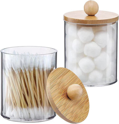 Cotton Swab Storage Box Acrylic Portable Round Container e25e2e66 ffcd 4f99 8168 0b4644a21ef0