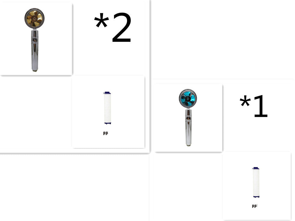 Shower Head Water Saving Flow 360 Degrees Rotating With Small Fan ABS Rain High Pressure Spray Nozzle Bathroom Accessories e2