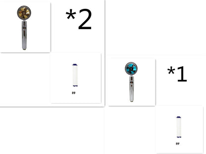 Shower Head Water Saving Flow 360 Degrees Rotating With Small Fan ABS Rain High Pressure Spray Nozzle Bathroom Accessories e2