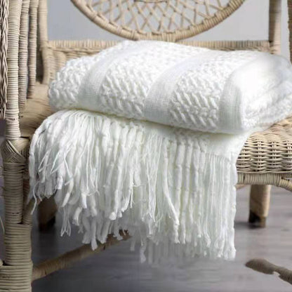 Sofa Blanket Bed Runner Solid Color Office Blanket Knitted Small Blanket Decoration B & B Bed Blanket e28ecba4 783e 42c2 8a27