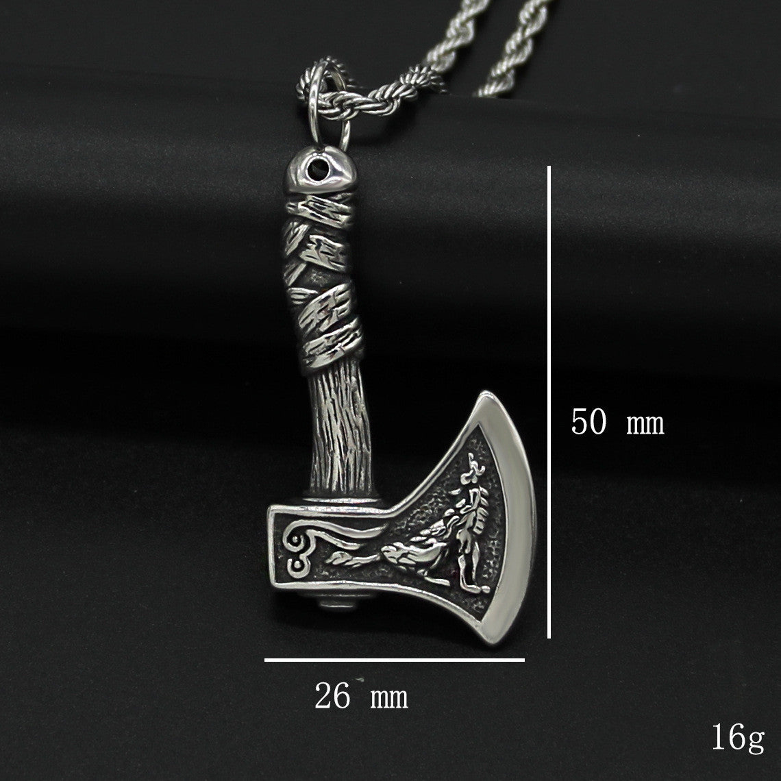 Double Sided Axe Necklace Odin Legend Titanium Steel Chain e28f588c cf5d 4dff 8956 8073fafbfc33
