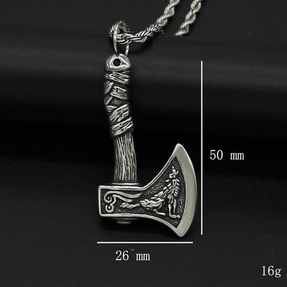 Double Sided Axe Necklace Odin Legend Titanium Steel Chain e28f588c cf5d 4dff 8956 8073fafbfc33