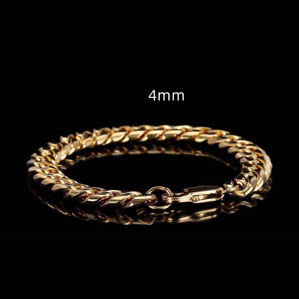 Japanese Buckle Stainless Steel Round Grinding Encrypted Cuban Bracelet e2ab5b76 f18f 4447 a66c 08265097c8b7