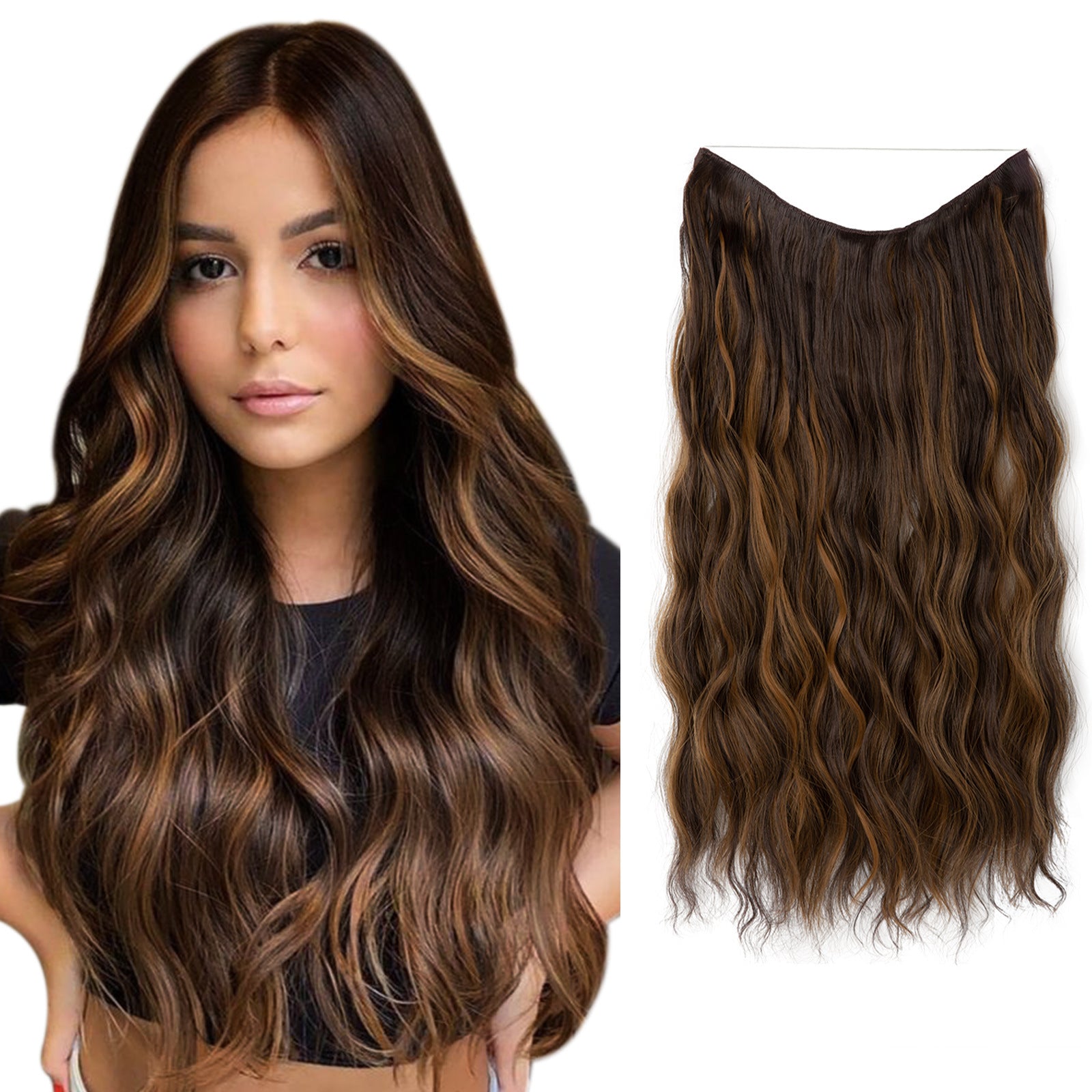 European And American Style Women Corn Curler Fishing Thread Long Curly Hair  Wig e2ae75c0 83ce 4199 b043 0b643dd36431