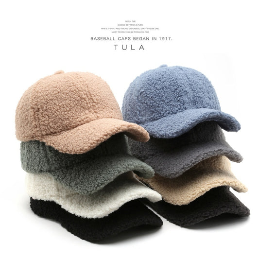 Baseball Cap Fashion Retro Solid Color Lamb Wool Curved Brim e2b86848 9b3e 4318 829d 8fff56df41ee trans