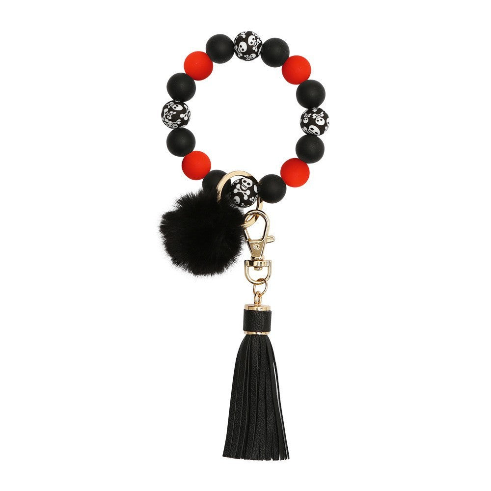 Silicone Wrist Keychain Handmade Beaded Leather Tassel Bracelet e2c284cb 215b 4266 ad9b 06193e158f58