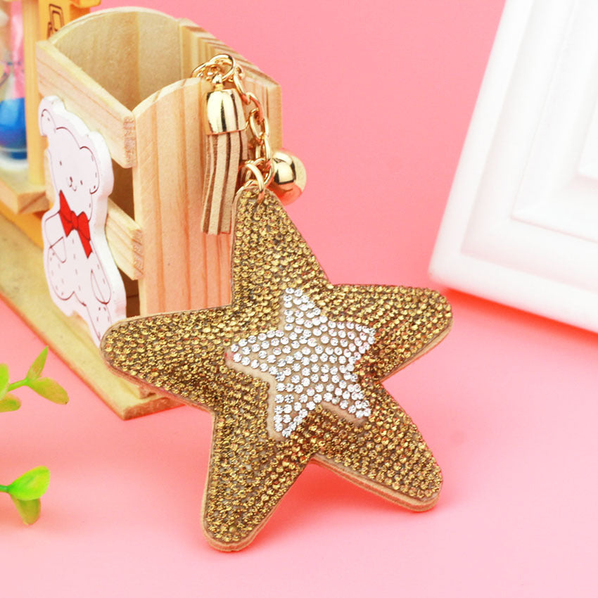 Creative Pentagram Tassel Crystal Key Chain e2ef192e cd3d 4628 8fad 888bdd900408
