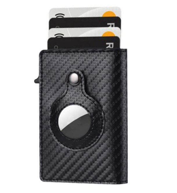 AirTag Wallet Anti Theft Bullet Card Bag Multi-functional Rfid Card Holder Men's Leather Slim Wallets For Airtag Air Tag e317
