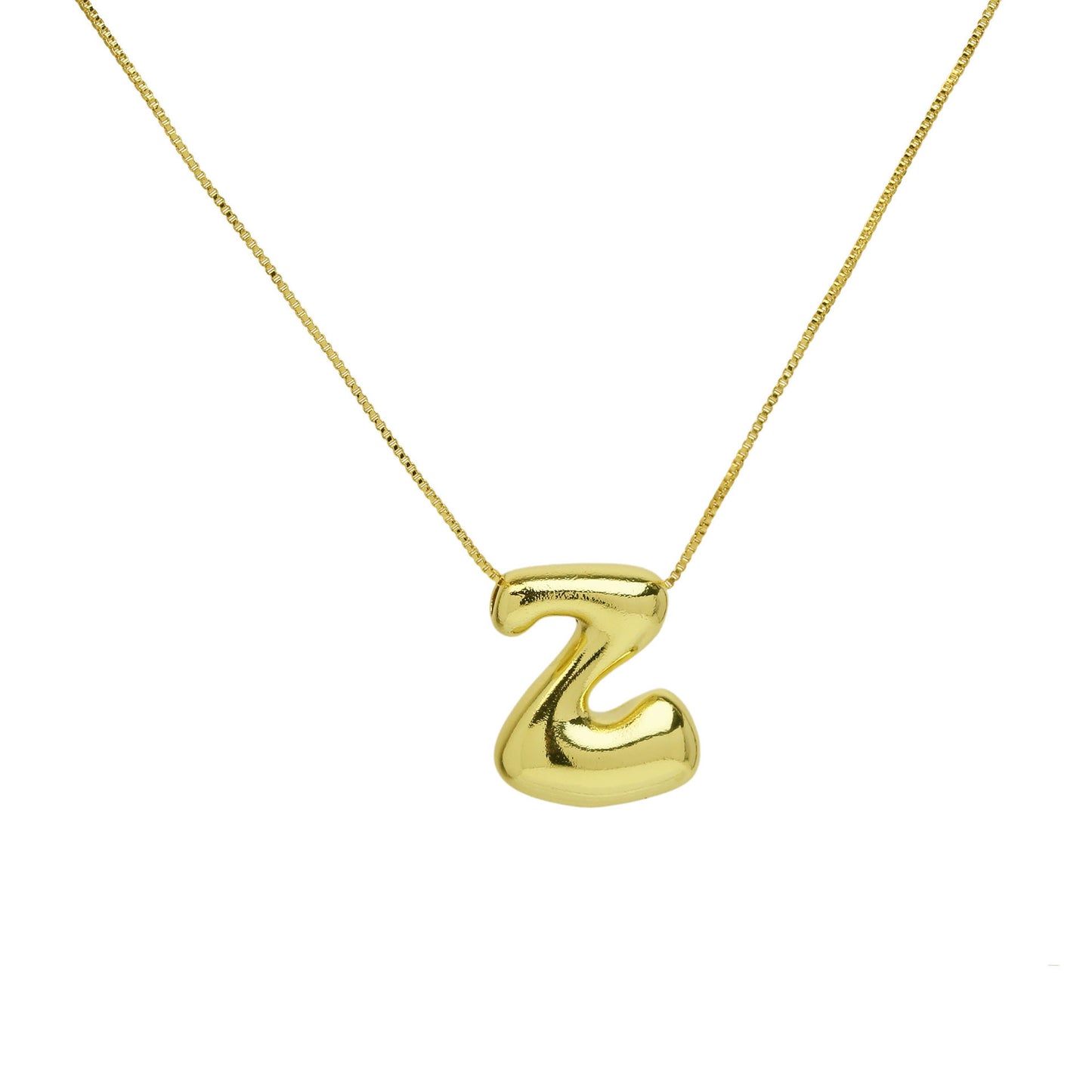 Brass Glossy Balloon English Letter Pendant Necklace e3178f97 2c37 4f6b 9602 6823655cc08b