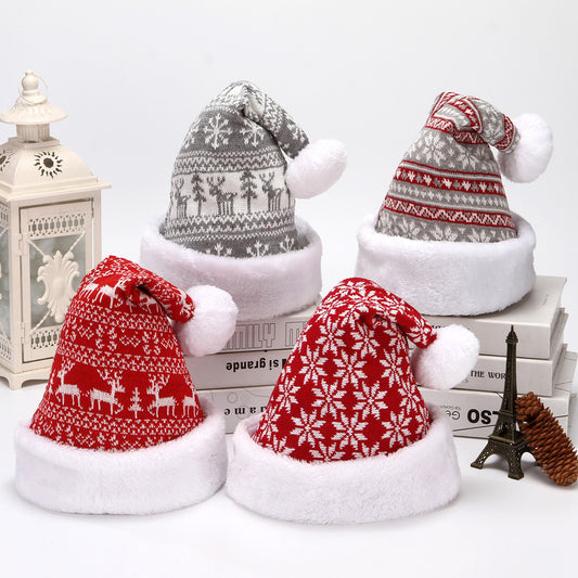 Snowflake Deer Knitted Wool Flannel Christmas Hat e3358336 9551 4fc3 8e09 ade48e86e99e