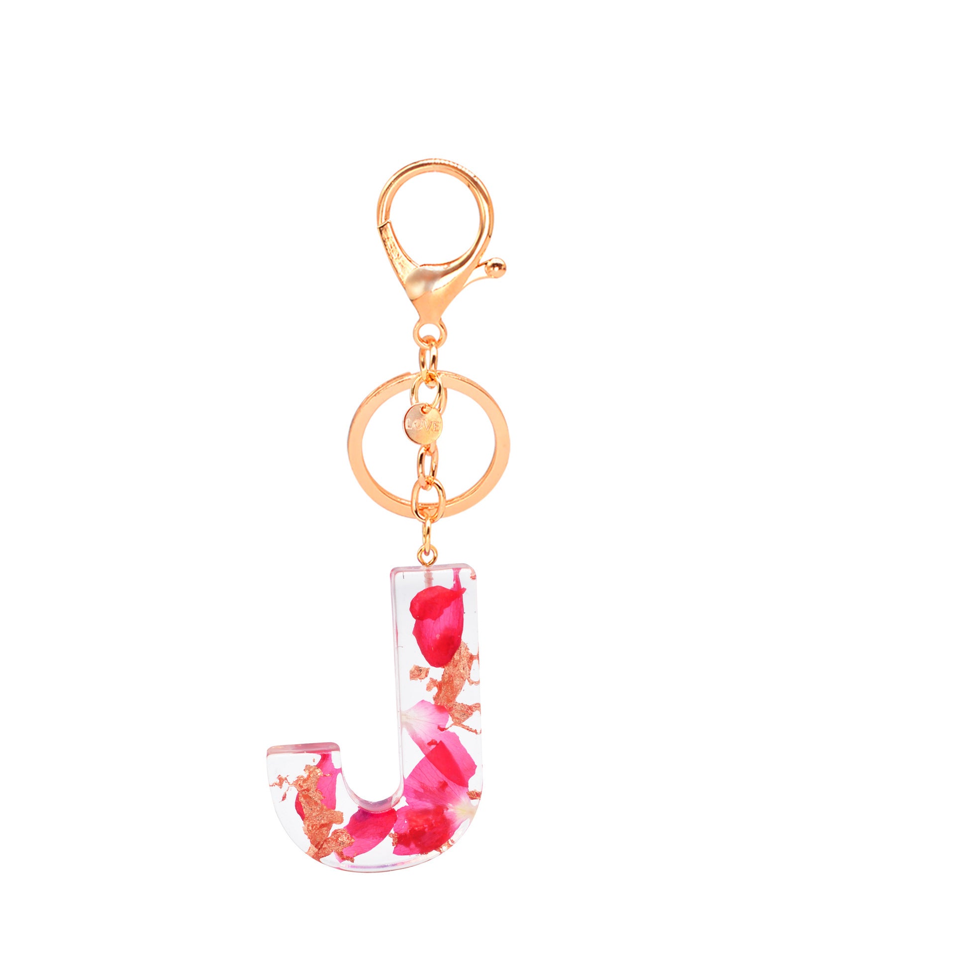 Petal Resin Keychain English Alphabet Pendant e34f6983 8c95 4bd9 a722 ddf7accd83de
