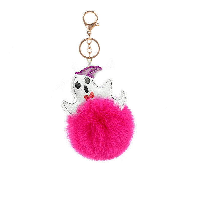 Halloween Ghost Funny Fur Ball Keychain Pendant e36b0ab8 f0c6 4ce0 add7 447006c0f091
