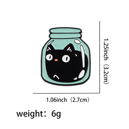 Creative Cartoon Cute Black Cat Alloy Brooch