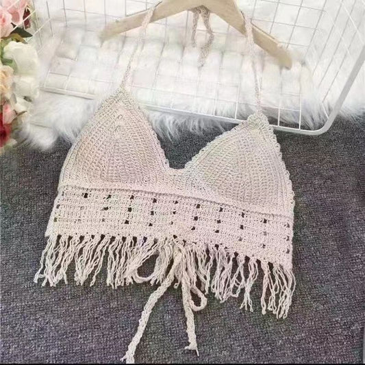 Women's Halter Knitted Small Tank Top Tube Top Beach Bikini e38b5984 f91b 4422 9fd5 afb2a5f415ad