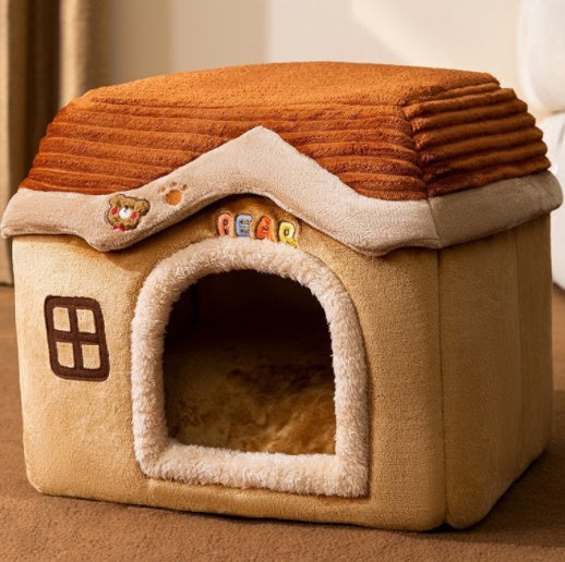 Foldable Dog House Pet Cat Bed Winter Dog Villa Sleep Kennel Removable Nest Warm Enclosed Cave Sofa Pets Supplies e398b602 30