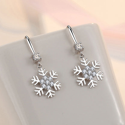 Temperament Snowflake Earrings With Rhinestones Fashion Personalized Christmas Earrings For Women Jewelry e3ad446b e072 4b08 