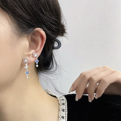 Moonstone Butterfly Earrings Long Light Luxury Asymmetric e3ad6c26 7afc 42b8 bc61 e6888d4d76c1