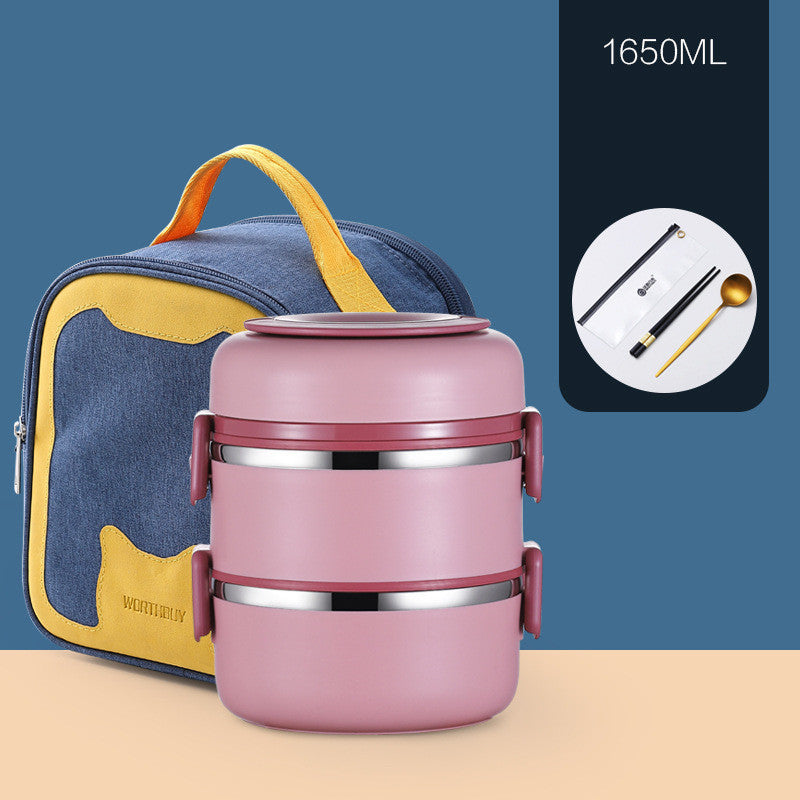 304 Stainless Steel Insulated Barrel Multi-layer Lunch Box - HD Wireless Product #11