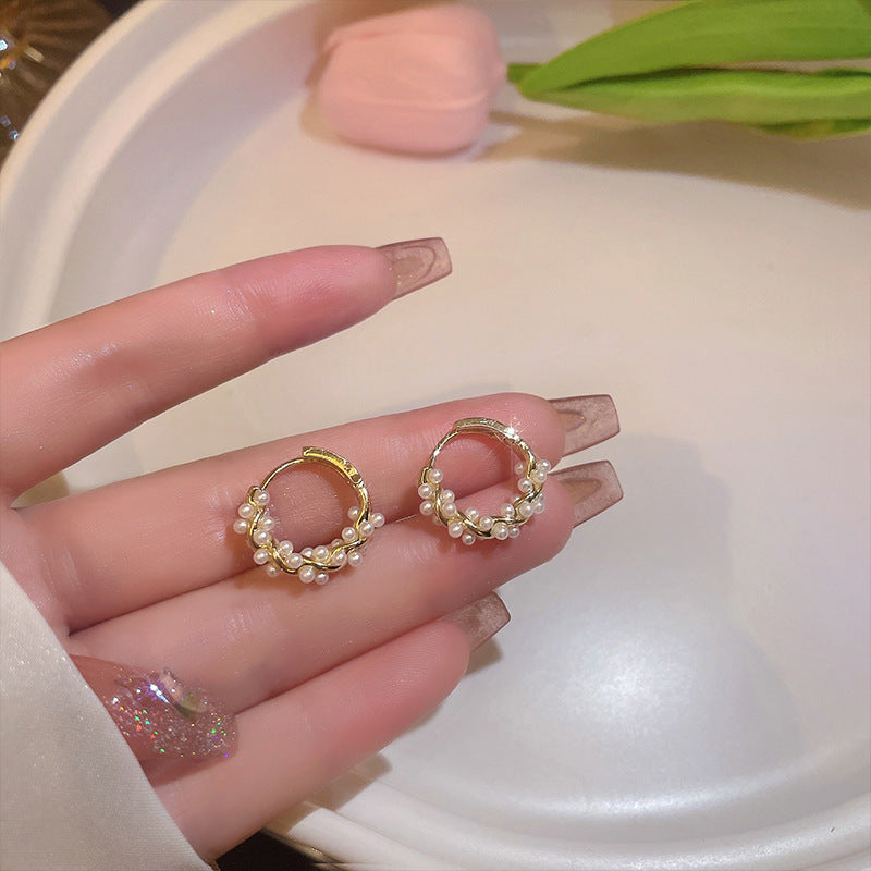 Pearl Earrings Autumn And Winter Special-interest Design Bead Eardrops Earrings New Elegant Circle Ear Clip Women e3bc2728 1f