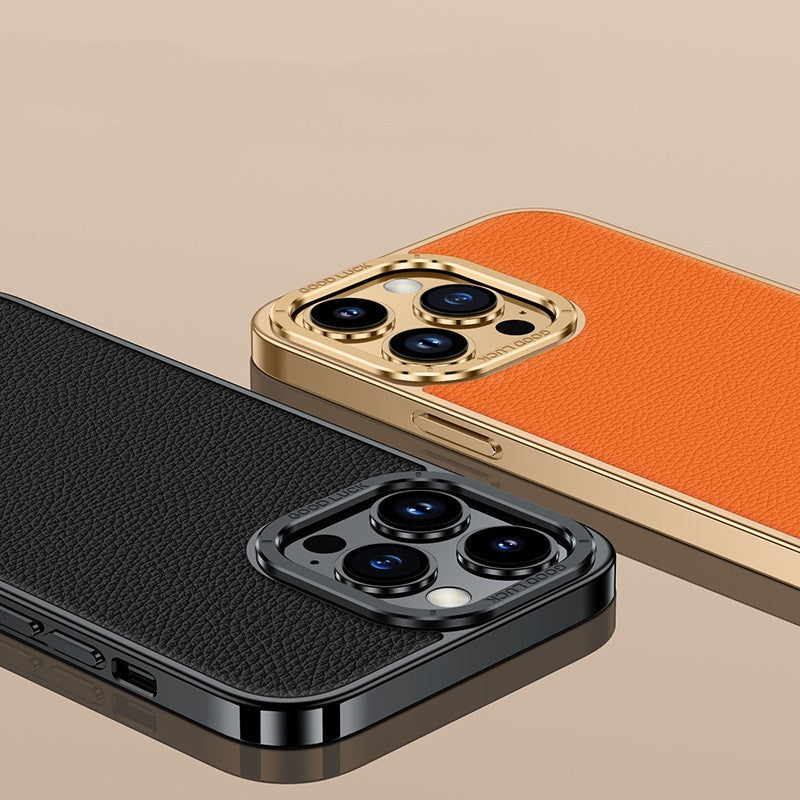 Genuine Leather Phone Case Electroplated Soft Edge e3e60bf0 2502 4d6f 830e d470f68fe822