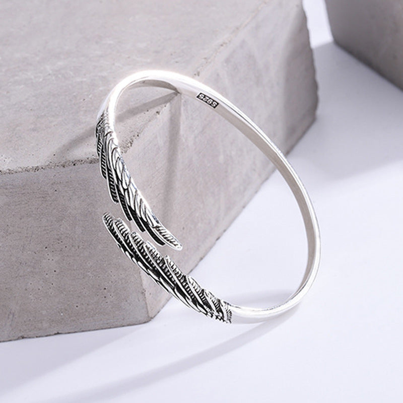 Feather Silver Plated Old Angel Wings Wings Bracelet e400cd0b 2586 449d b728 a182734d3c3b