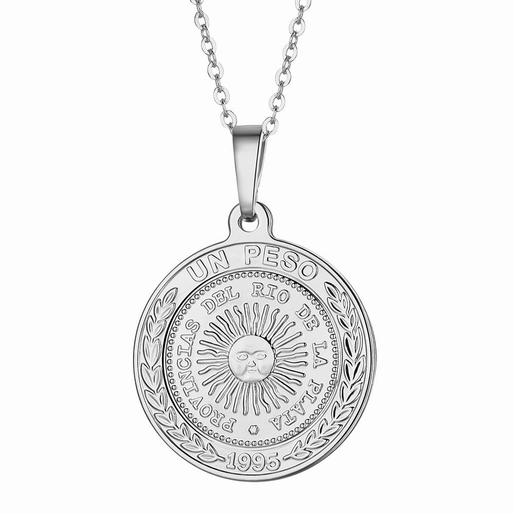 European And American Ins Style Women's Copper Round Retro Necklace e40d193d a6c4 4e8c 8cf6 e47d7d3afc14