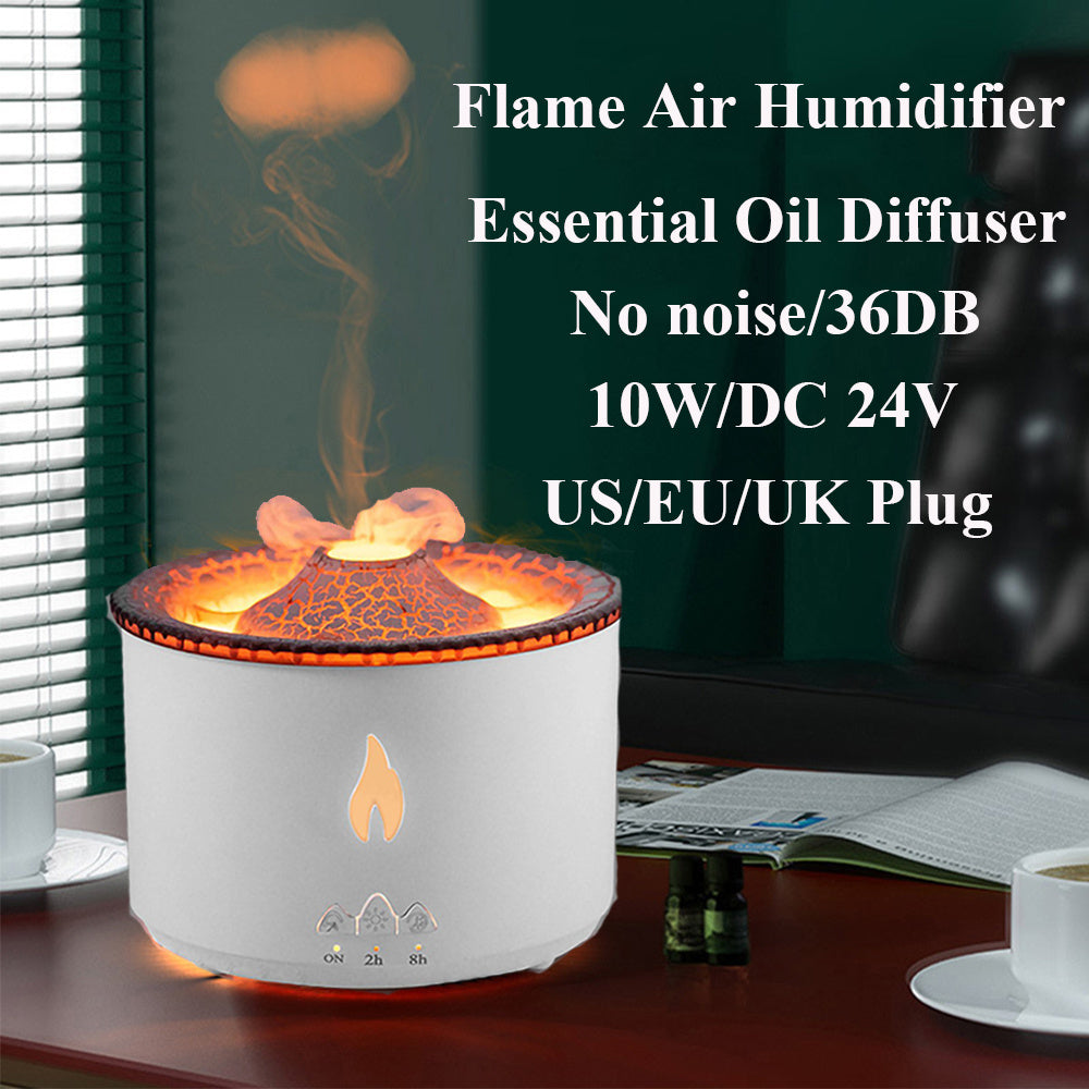 New Creative Ultrasonic Essential Oil Humidifier Volcano Aromatherapy Machine Spray Jellyfish Air Flame Humidifier Diffuser e