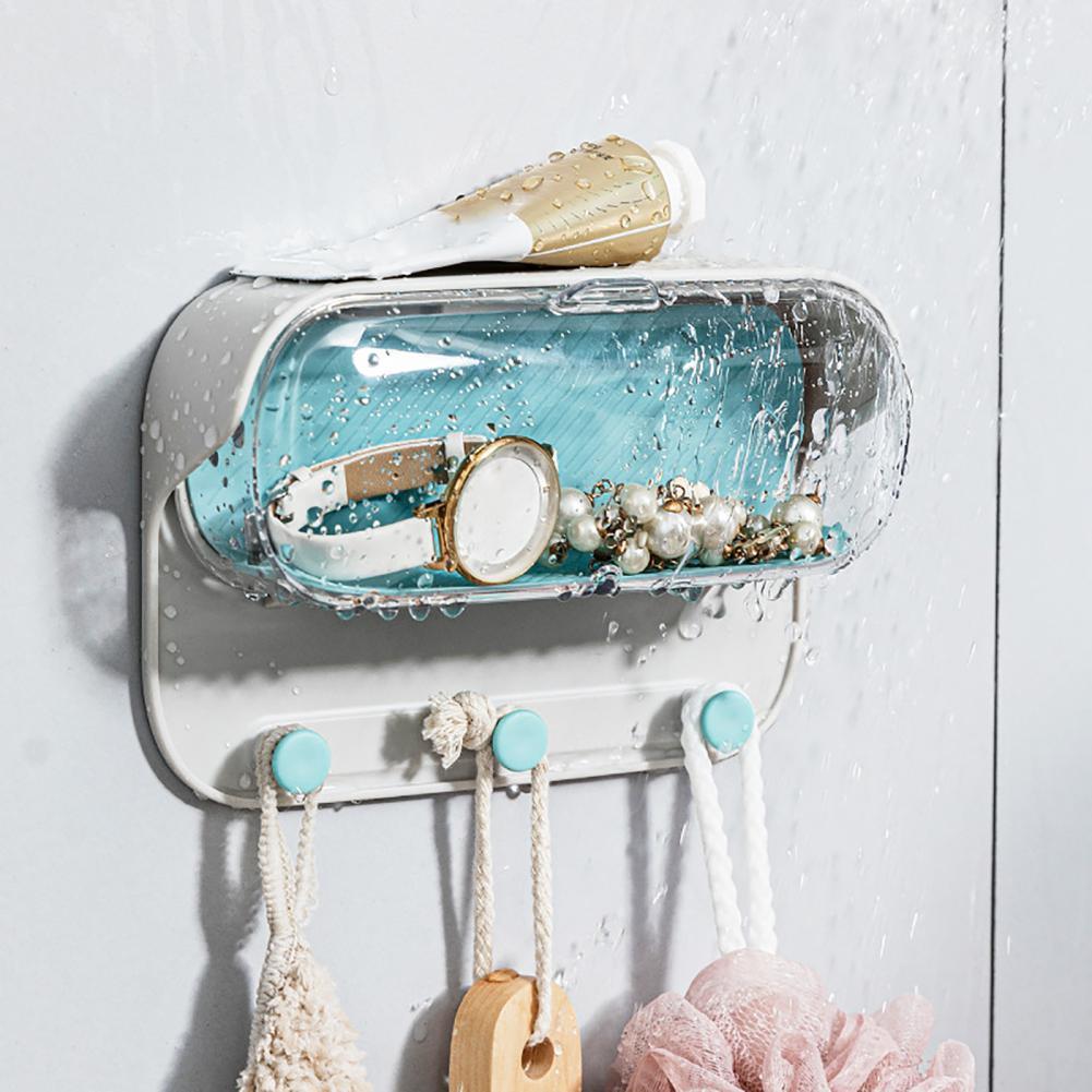 Bathroom Wall Holder Punch-free Wall-mounted Convenient Practical Washroom Glasses Storage Box Clothes Key Organizer Accessor