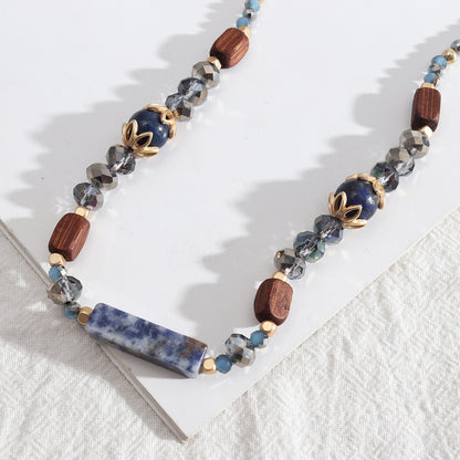 Trendy Design Blue Point Stone Rectangular Beaded Necklace e4226cf8 fb60 4604 b9f8 d3c378ecaf1a