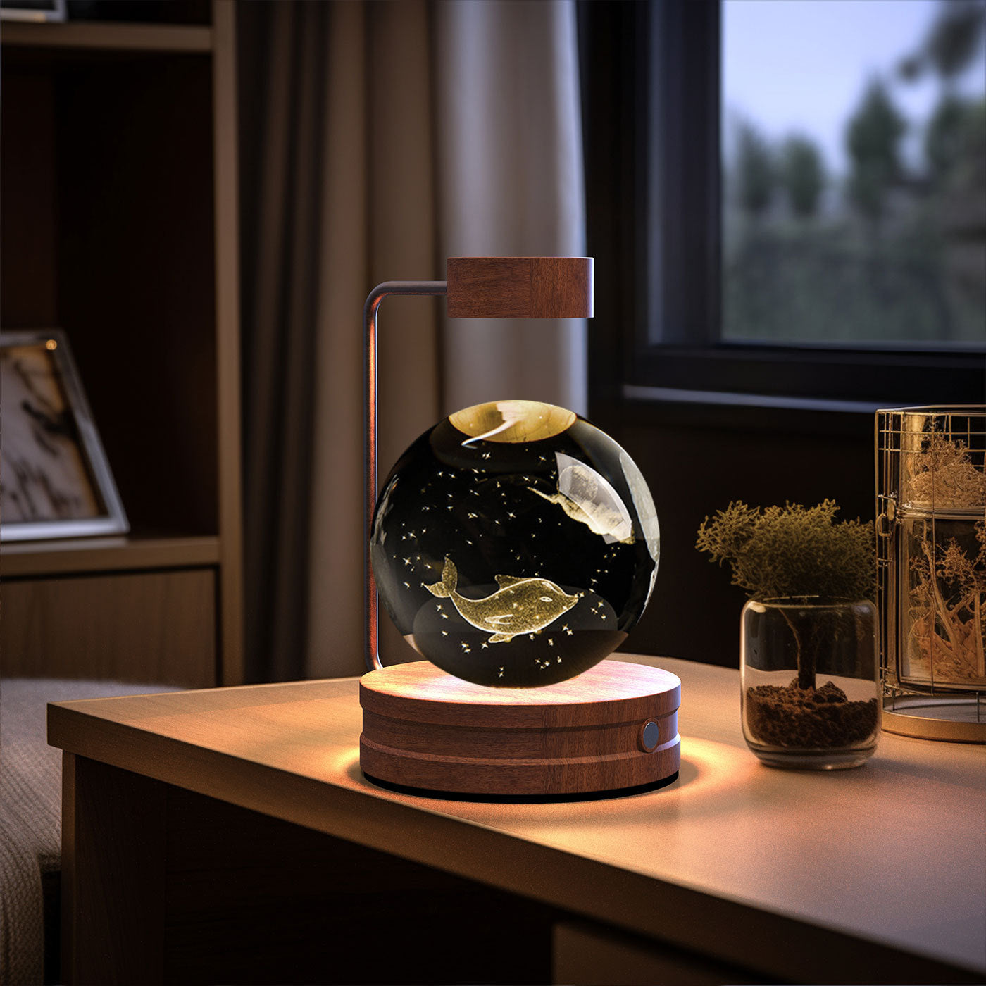 Crystal Ball Cosmic Dinosaur Indoor Night Light USB Power Warm Bedside Light Birthday Gift Night Lamp e476889b e547 4c9c 80b6