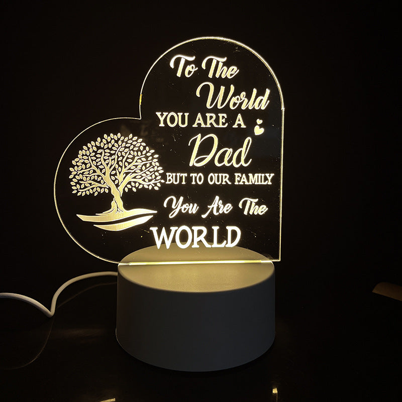 Creative 3D Night Heart Shaped Blessing Language USB Small Table Lamp e47fd170 a0a9 4d88 b364 874ab89becc1