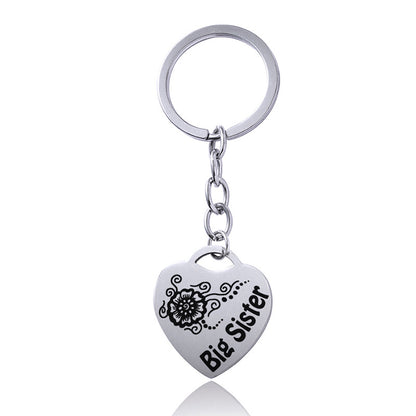 Stainless Steel Heart Sisters Best Friends Inspirational Keychains e49662df 31da 4e9b b7f9 909c4d1d6d14
