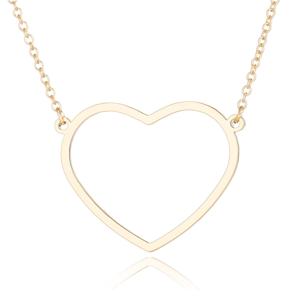 Simple Elegant Peach Heart Women's Clavicle Chain Necklace e497de13 37d1 41c8 a3d4 a13aa305c875