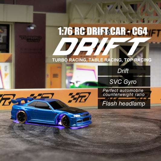 Turbo Racing 1vs76 C64 Drift RC Car With Gyro Radio Full Proportional Remote Control Toys RTR Kit For Kids And Adults e4a067e