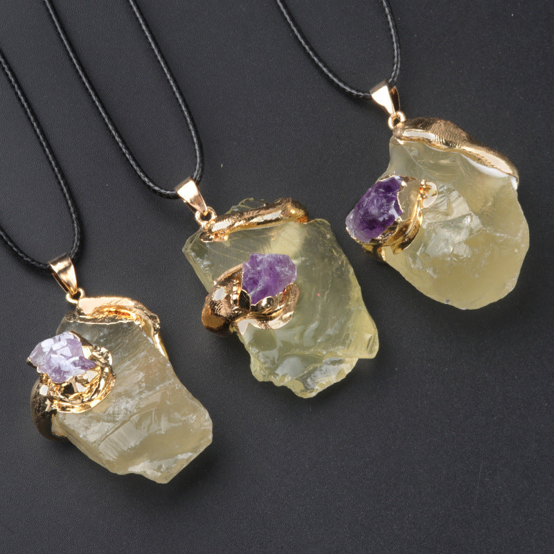 Oversized Gilding Crystal Stone Pendant Multicolor Crystal Stone Irregular Necklace Accessories e4a19224 3482 4e85 a841 6c135