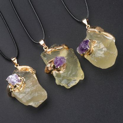Oversized Gilding Crystal Stone Pendant Multicolor Crystal Stone Irregular Necklace Accessories e4a19224 3482 4e85 a841 6c135
