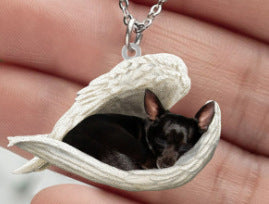 New Unique Dogs And Cats Sleeping Angel Pendant Car Key Ring e4ac2157 2207 4bff ab56 8a774c515874