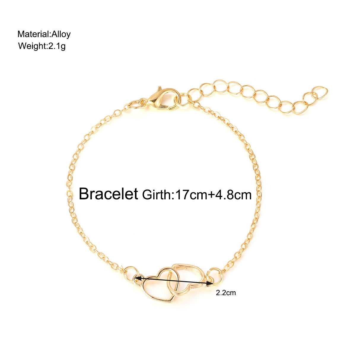 Women's Fashion Alloy Heart Shaped Bracelet e4b4019b b893 429e ae2e 160a69a0ce9d
