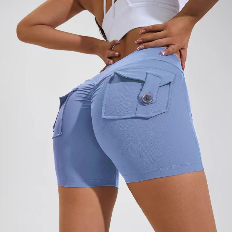 High Waist Hip Lifting Shorts With Pockets Quick Dry Yoga Fitness Sports Pants Summer Women Clothes e4c3fa9b 8932 4d59 bfb6 0