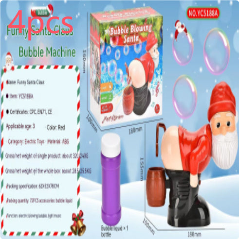 Electric Santa Claus Bubbles Machine Blowing Bubbles Music Light Entertainment Toy Prank Funny Ornament Christmas Gifts Chris