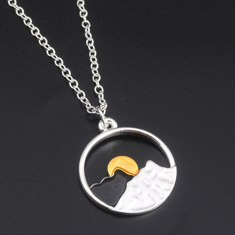Valentine's Day Gift Sunrise Sunset Mountains Necklace Pendant e4f07046 861e 4d5f a822 f8665f6ecb09